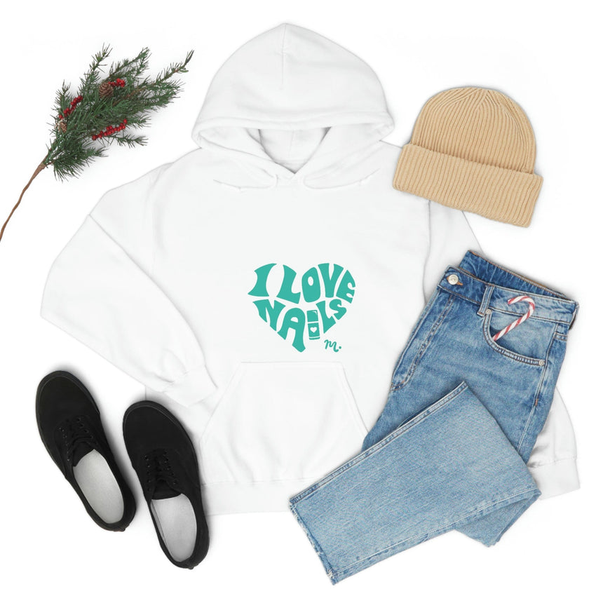 I Love Nails - Heavy Blend Hoodie Sweatshirt