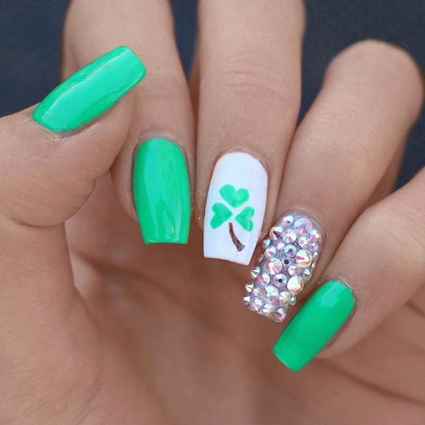 23 Best Shamrock Nail Art Designs For St Patrick's Day Nails | Shamrock  nails, St patricks day nails, Irish nails