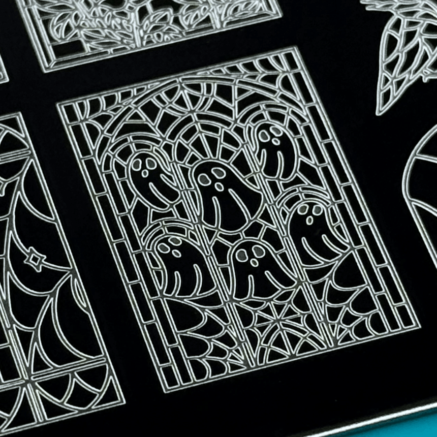Haunted Reflections: Moonlit Mosaic (MXM160) - Nail Stamping Plate