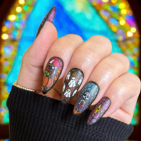 Haunted Reflections: Moonlit Mosaic (MXM160) - Nail Stamping Plate