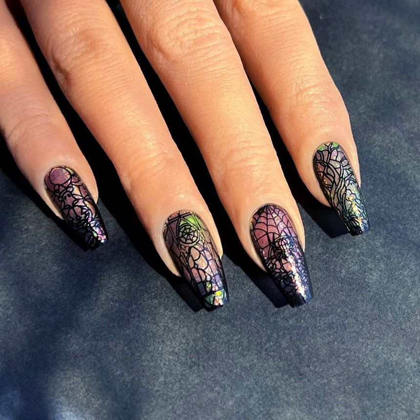 Haunted Reflections: Moonlit Mosaic (MXM160) - Nail Stamping Plate