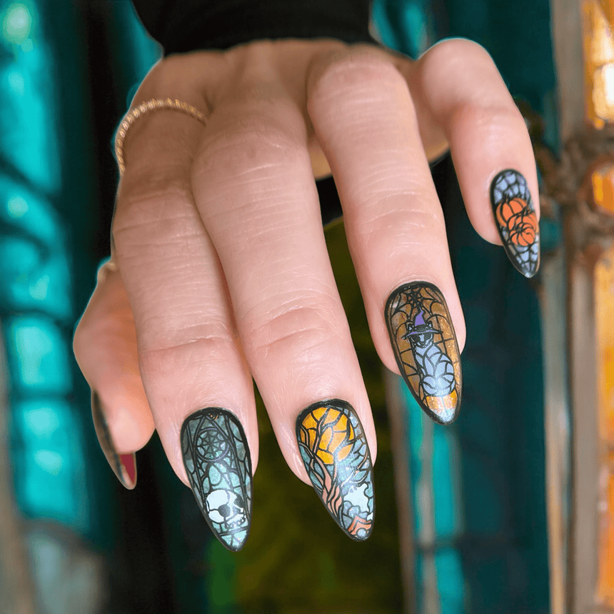Haunted Reflections: Moonlit Mosaic (MXM160) - Nail Stamping Plate