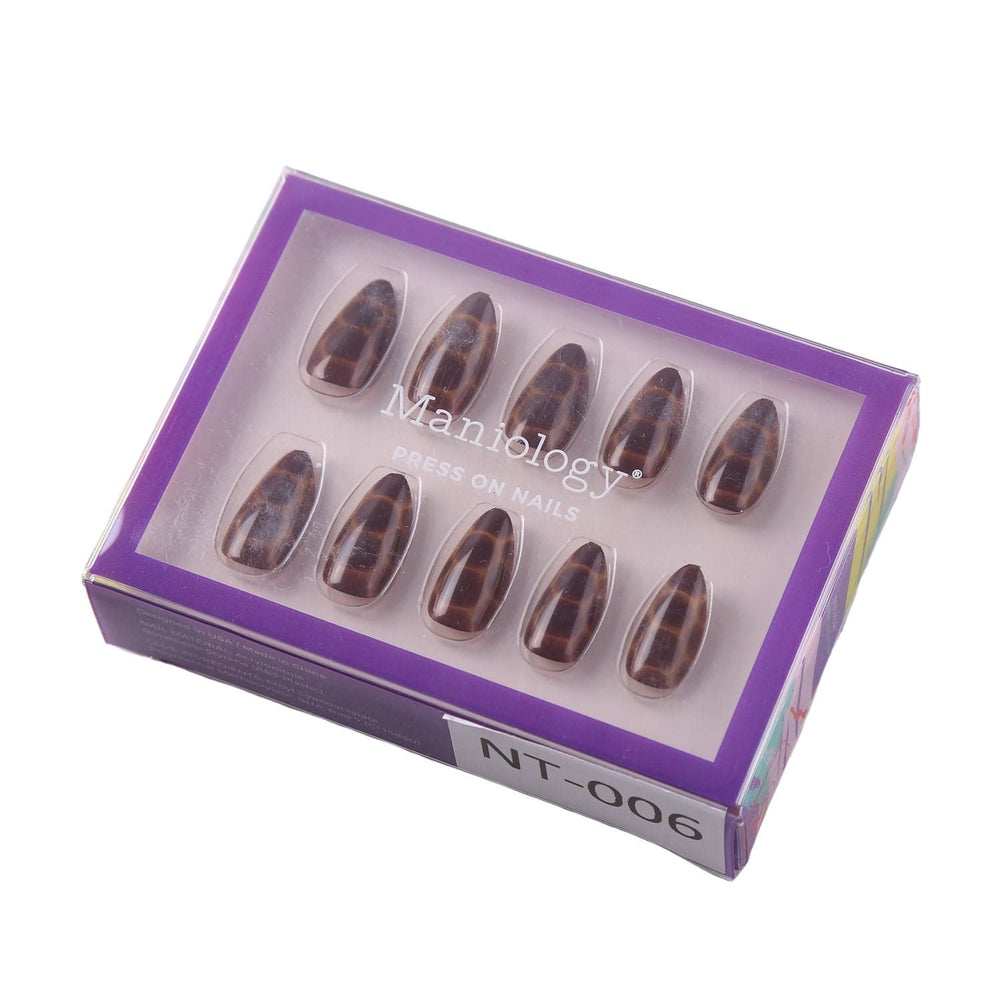 Amber Shell Press On Nails - Short Almond