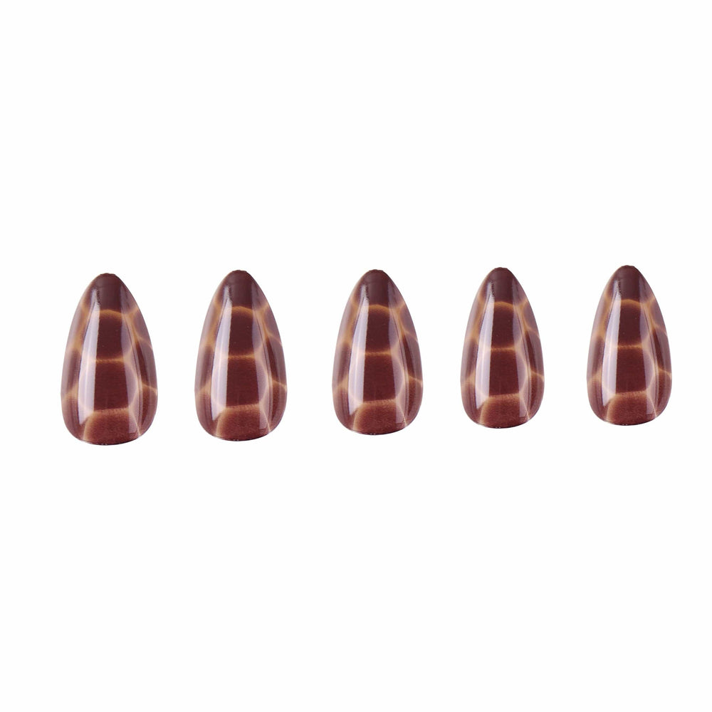 Amber Shell Press On Nails - Short Almond