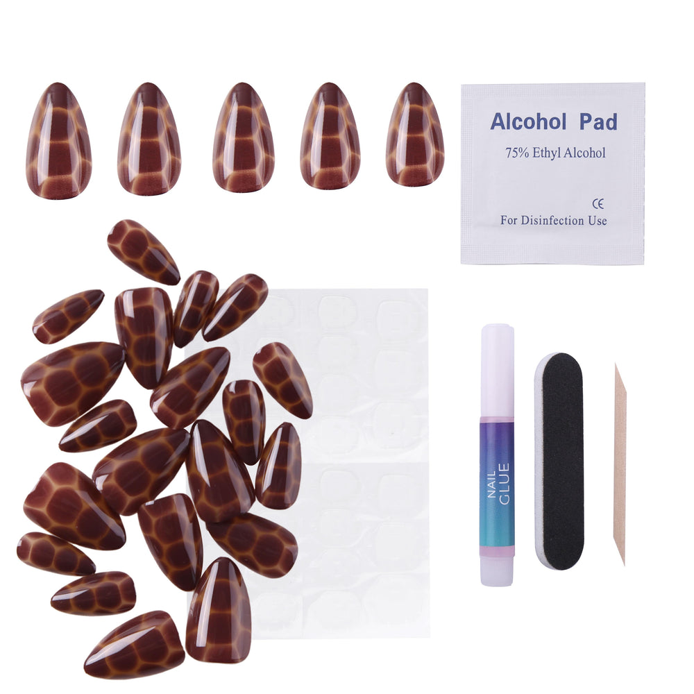 Amber Shell Press On Nails - Short Almond