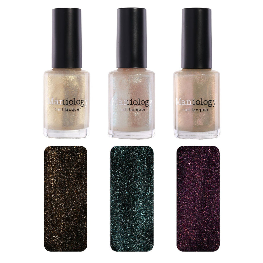 Arctic Dreams: 3-Piece Clear Iridescent Glitter Topper Nail Polish Set