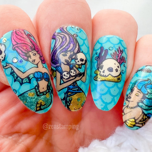 Artist Collaboration: themermaidpolish (M370) - Nail Stamping Plate ...