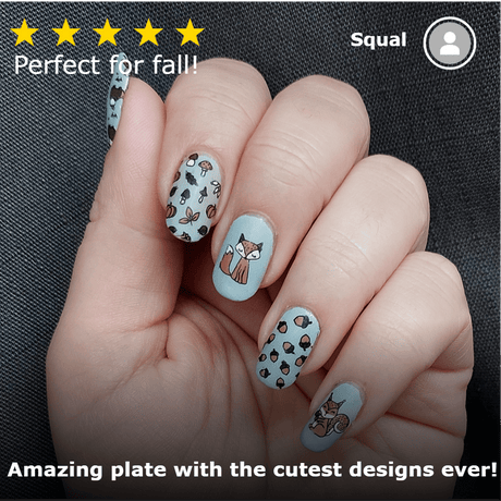 Autumn Furries (M333) - Nail Stamping Plate
