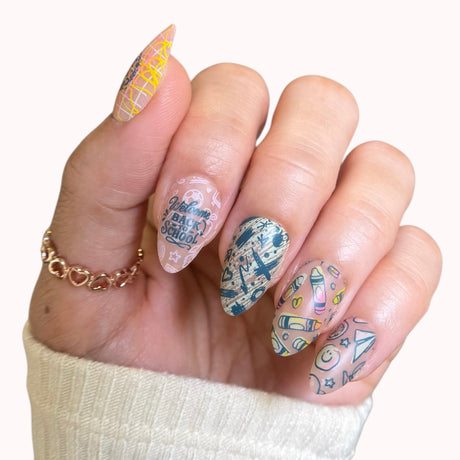 Back to School: First Day Jitters (M627) - Nail Stamping Plate