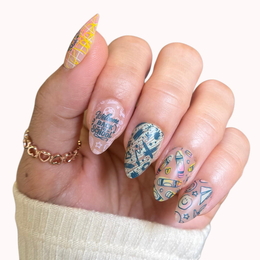 Back to School: First Day Jitters (M627) - Nail Stamping Plate