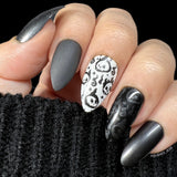 Batty (B489) - Gunmetal Silver Shell Stamping Polish