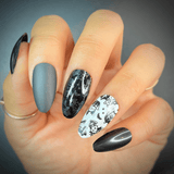 Batty (B489) - Gunmetal Silver Shell Stamping Polish