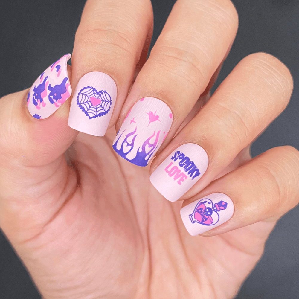42 Psychedelic Nail Art Designs : Pink Psychedelic Love Heart Nails I Take  You | Wedding Readings | Wedding Ideas | Wedding Dresses | Wedding Theme