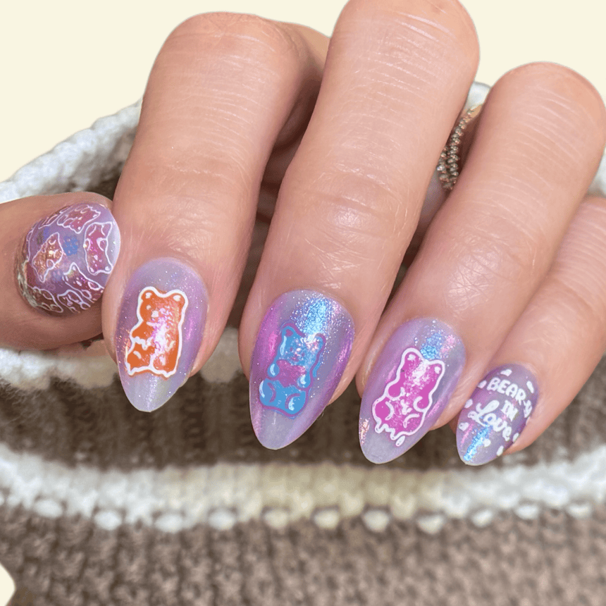 Bear-y in Love (M673) - Nail Stamping Plate