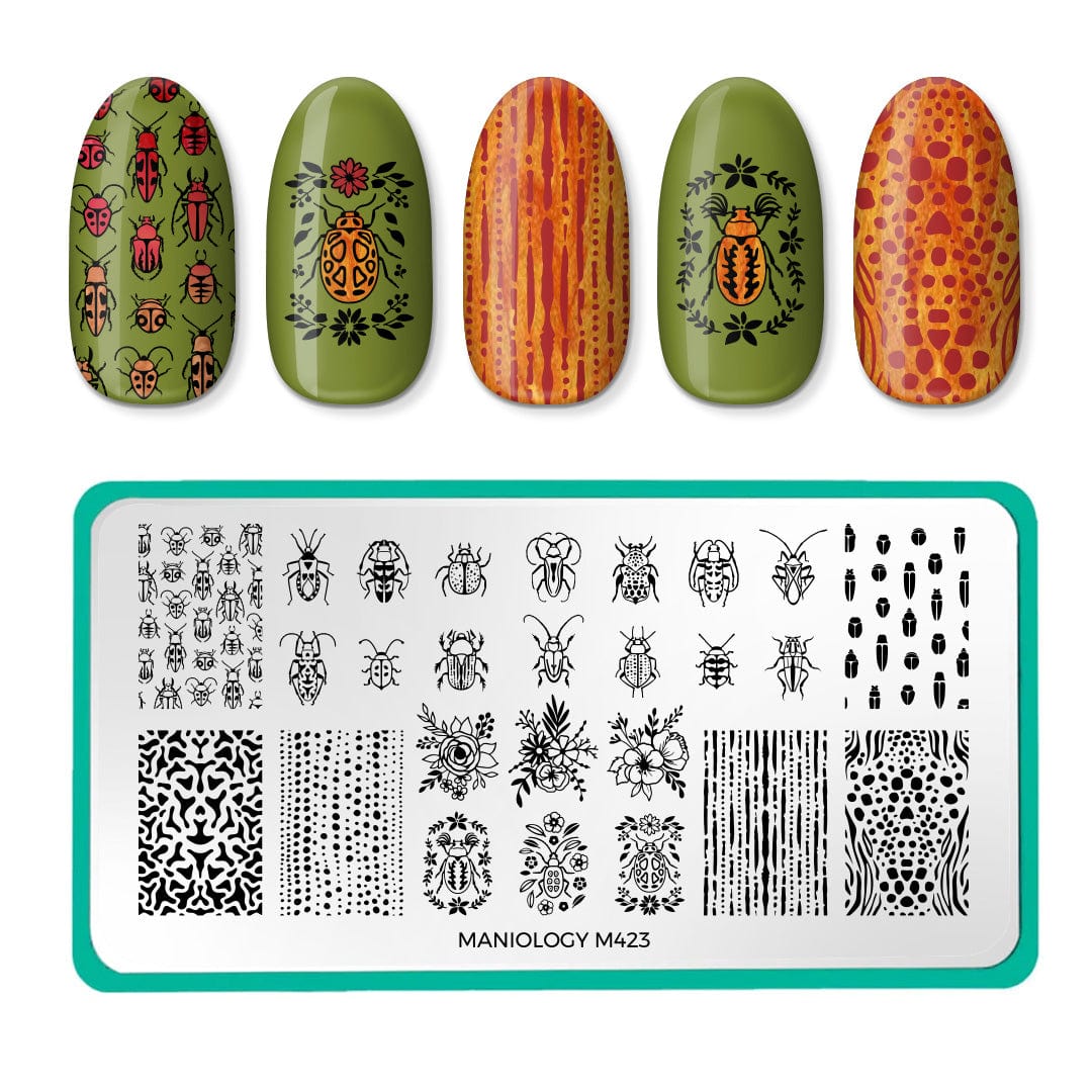 Beetle Mania (M423) - Nail Stamping Plate – Maniology