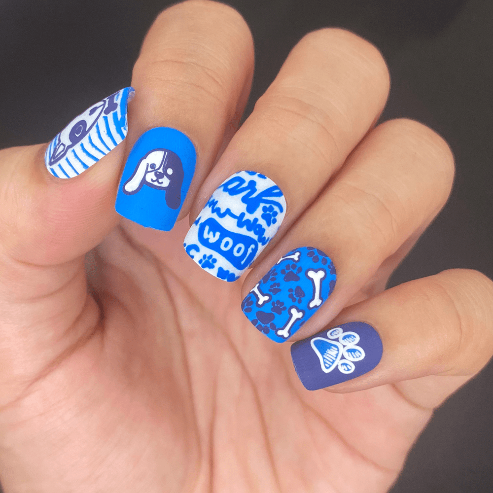 26 Great Nail Art Ideas challenge – Blue Floral – The Polished Magpie