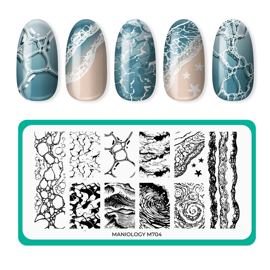 Blue Coastlines (M704) - Nail Stamping Plate