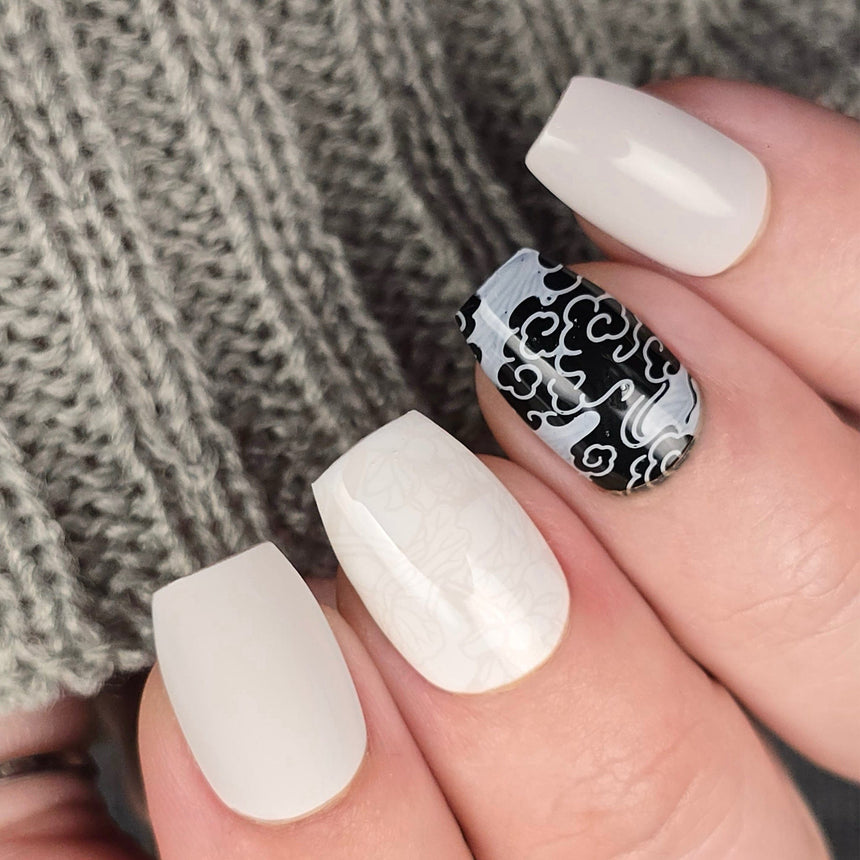 Bone White (B577) - White Cream Stamping Polish