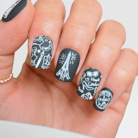 Bonjour, Mon Cheri (M730) - Nail Stamping Plate