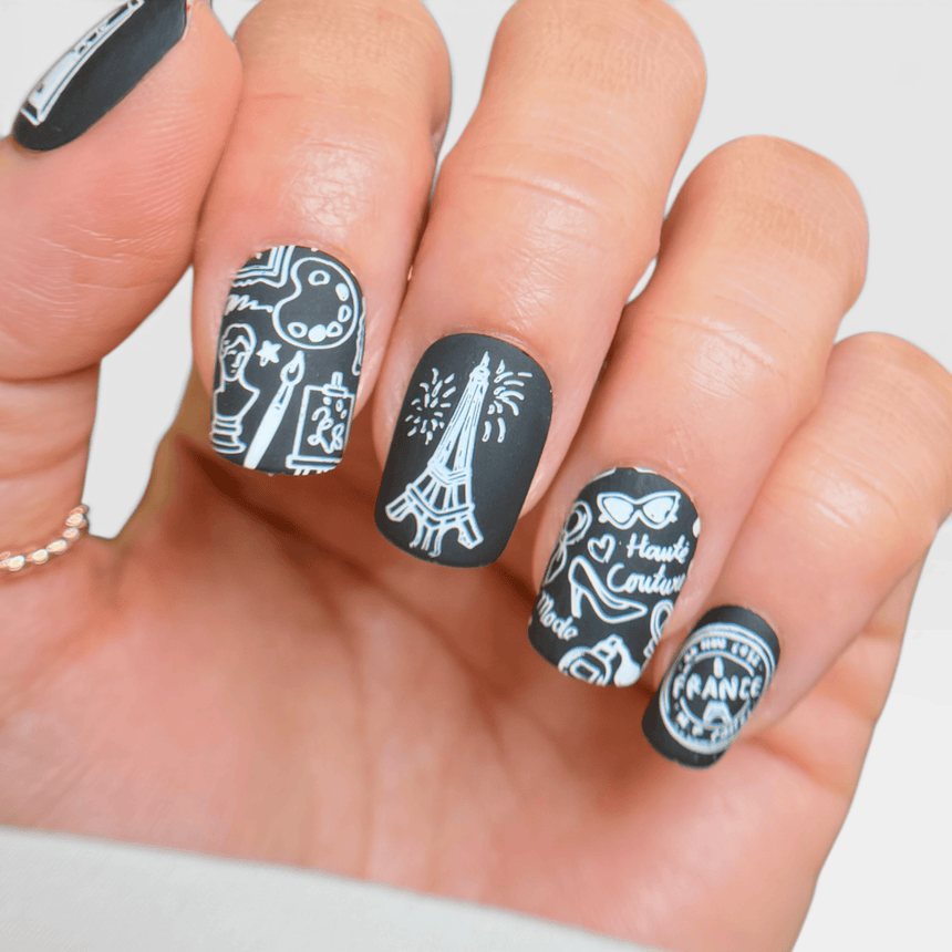 Bonjour, Mon Cheri (M730) - Nail Stamping Plate