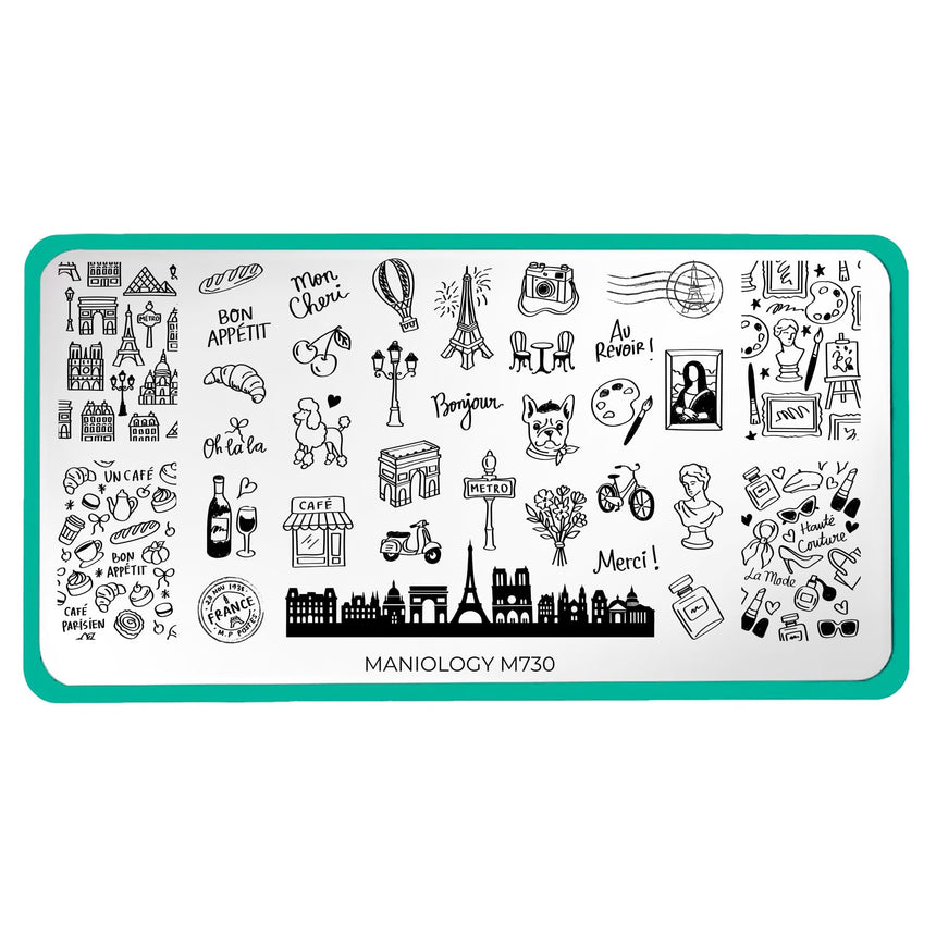 Bonjour, Mon Cheri (M730) - Nail Stamping Plate