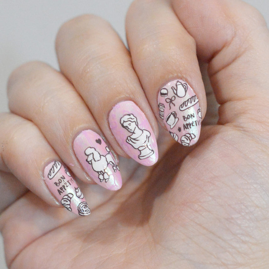 Bonjour, Mon Cheri (M730) - Nail Stamping Plate
