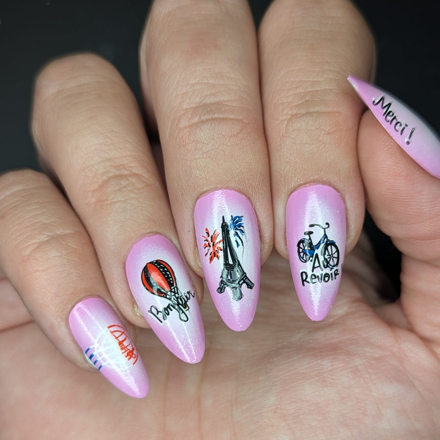 Bonjour, Mon Cheri (M730) - Nail Stamping Plate