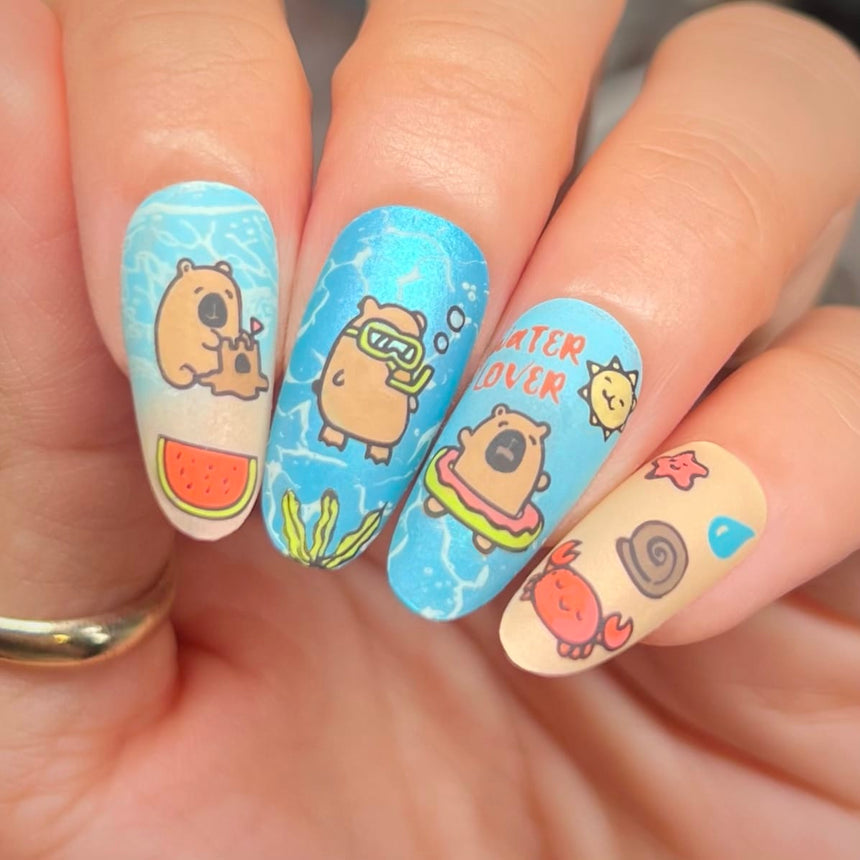 Capy Chill (M694) - Nail Stamping Plate