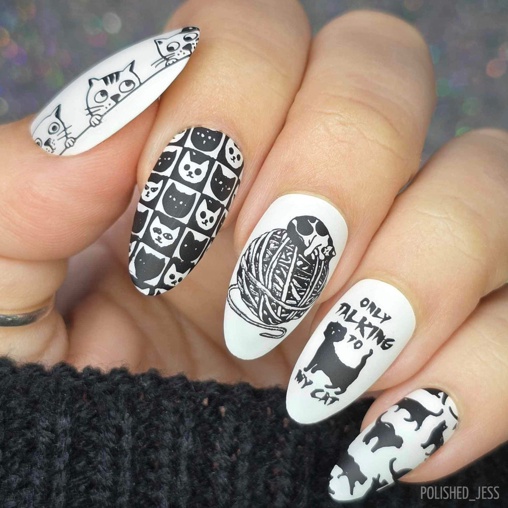 Cattitude (M405) - Nail Stamping Plate