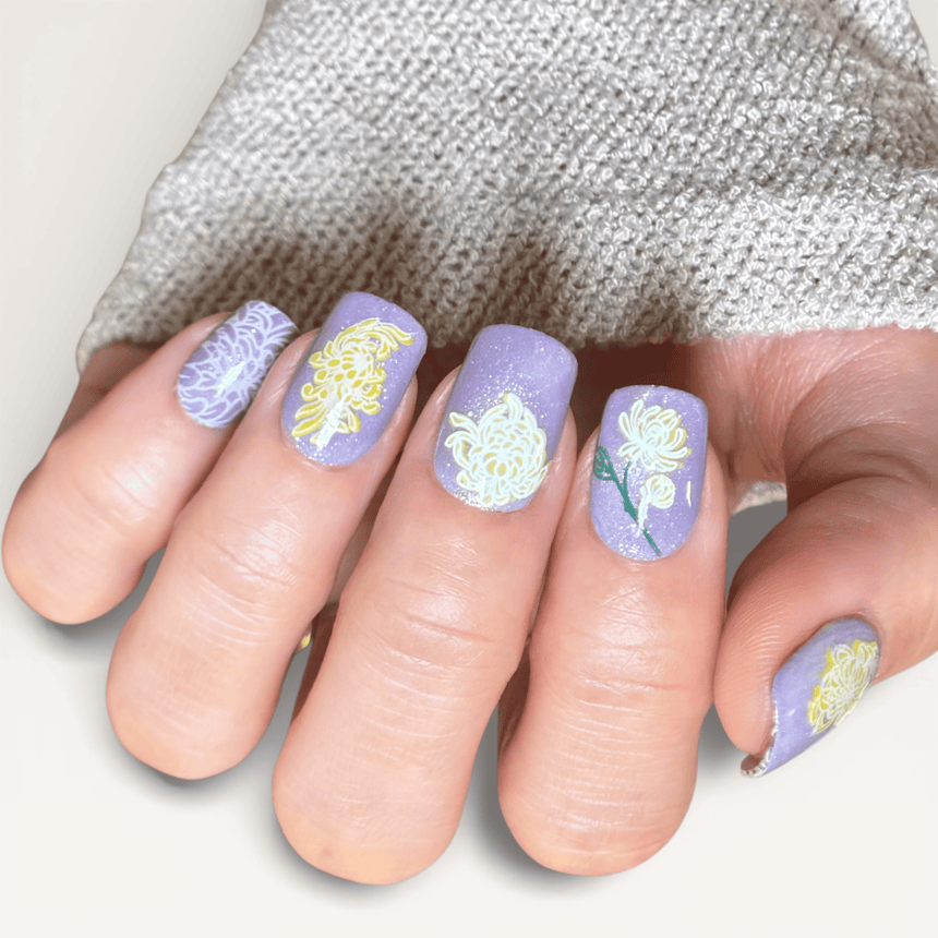 Chrysanthemum Blossoms (M664) - Nail Stamping Plate