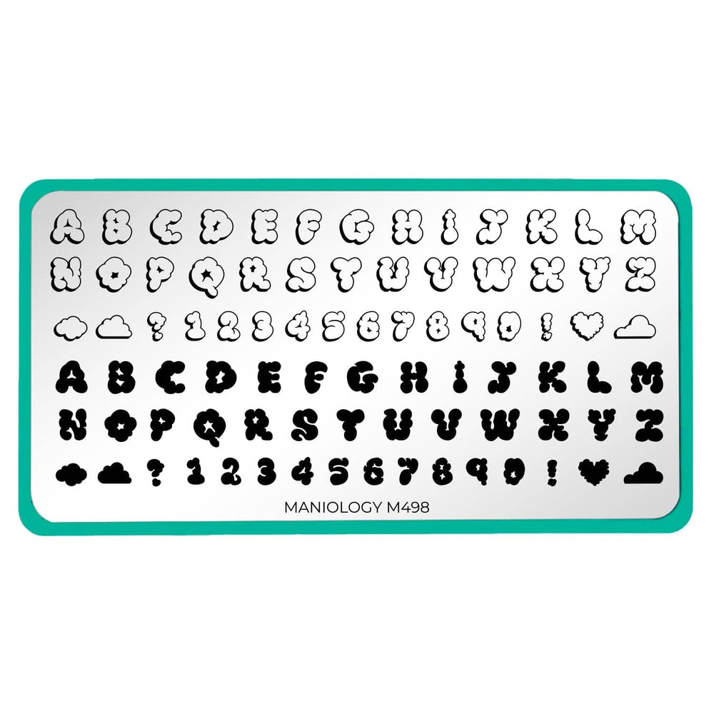 Cloud Font (M498) - Nail Stamping Plate