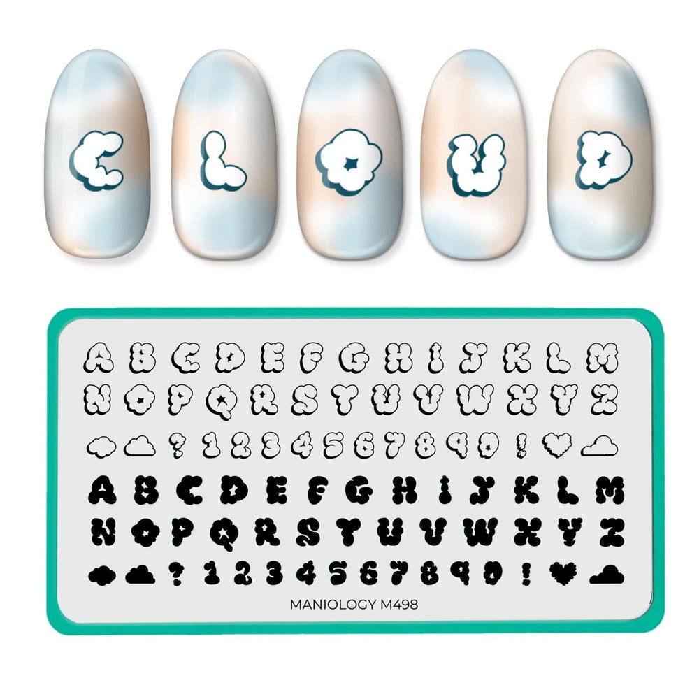 Cloud Font (M498) - Nail Stamping Plate