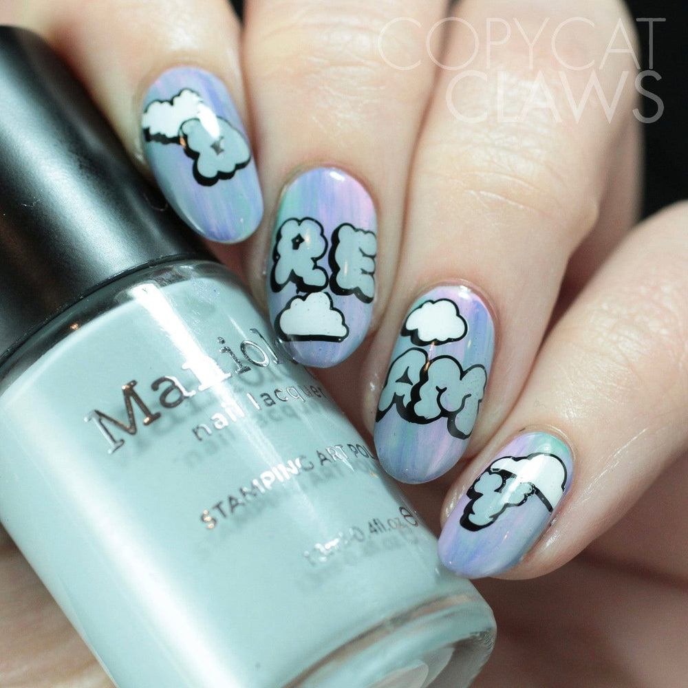 Cloud Font (M498) - Nail Stamping Plate