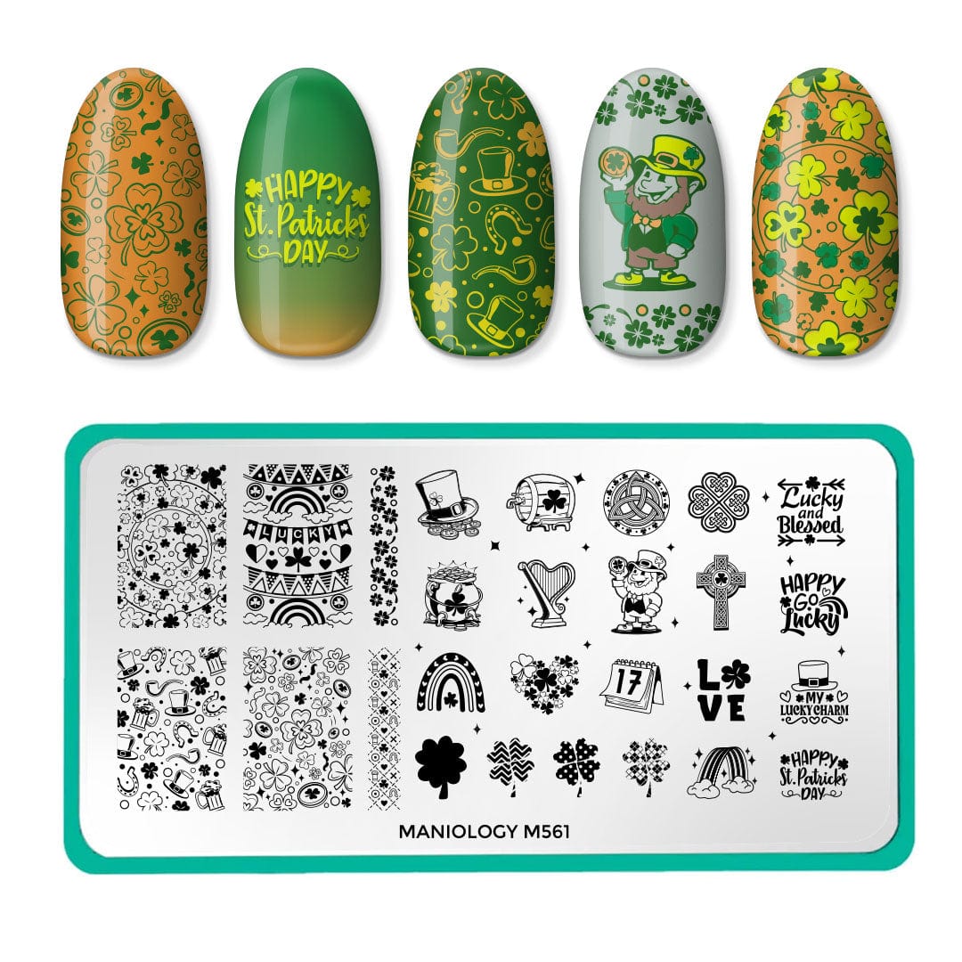 Eq　Jiminy craft language　ill his clover Clover Craze (M561) - Nail Stamping Plate – Maniology