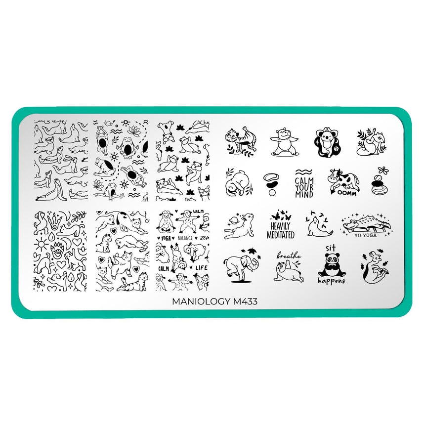 Critter Asanas (M433) - Nail Stamping Plate