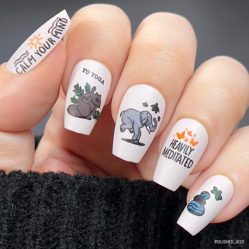 Critter Asanas (M433) - Nail Stamping Plate