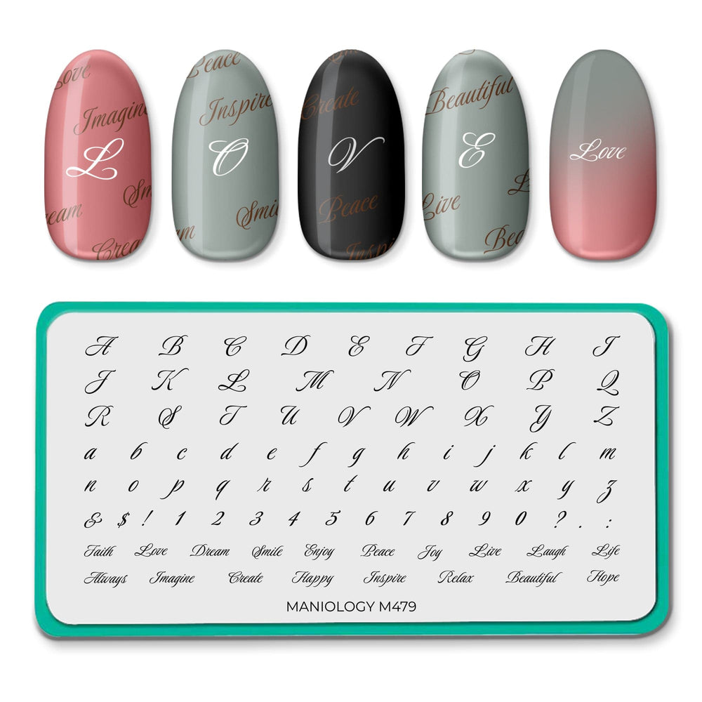 Cursive Font (M479) - Nail Stamping Plate