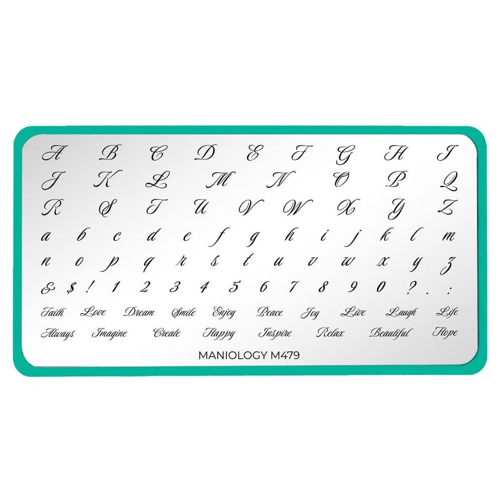 Cursive Font (M479) - Nail Stamping Plate