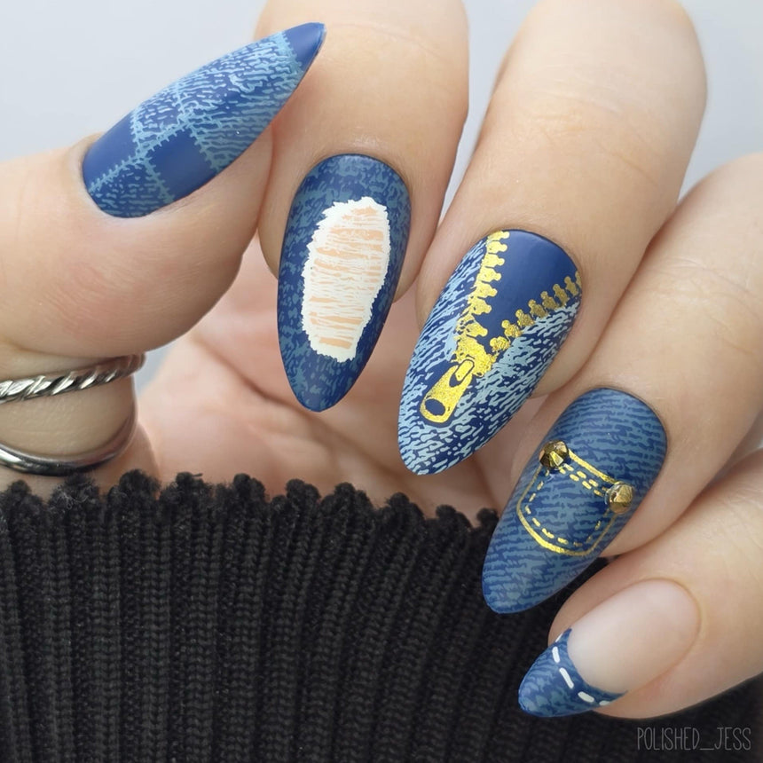 Cute Jeans (M631) - Nail Stamping Plate