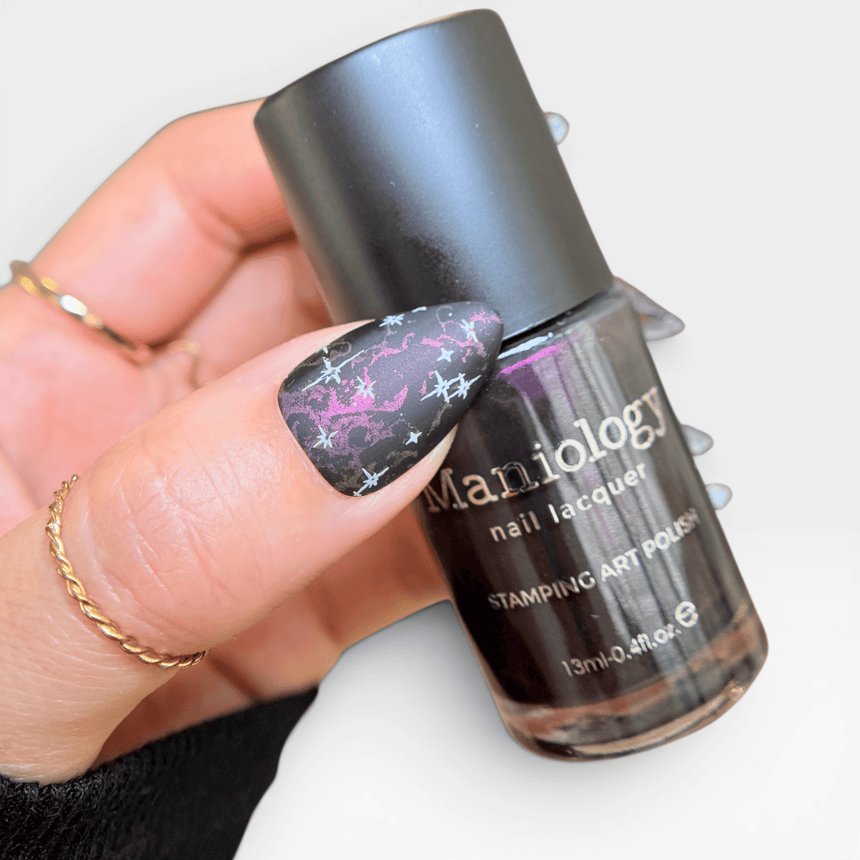 Dark Arts: Shadow Work (B598) - Black Red Pearl Creme Stamping Polish
