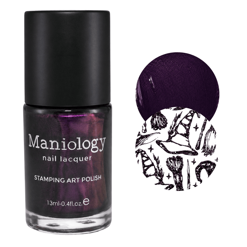 Dark Arts: Shadow Work (B598) - Black Red Pearl Creme Stamping Polish
