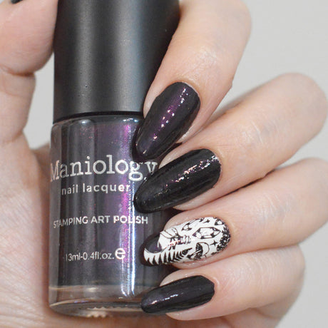 Dark Arts: Shadow Work (B598) - Black Red Pearl Creme Stamping Polish