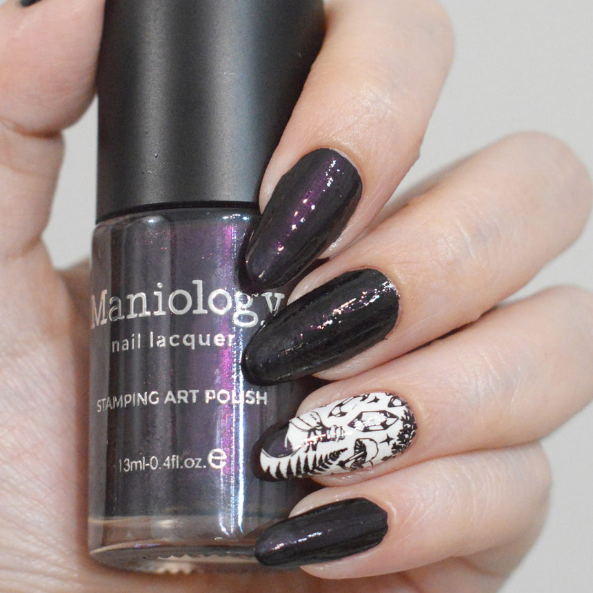 Dark Arts: Shadow Work (B598) - Black Red Pearl Creme Stamping Polish
