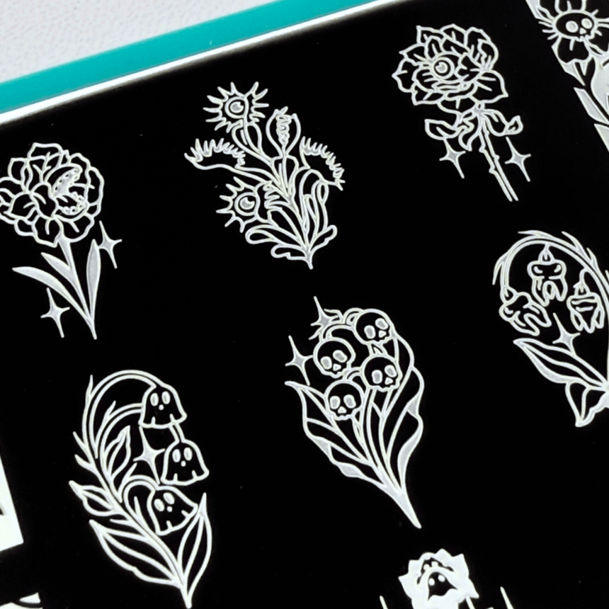 Darkness Blooms (M616) - Nail Stamping Plate