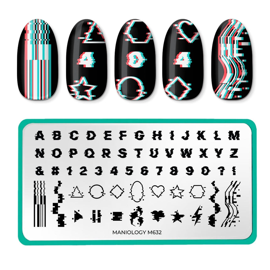 Digital Glitch (M632) - Nail Stamping Plate
