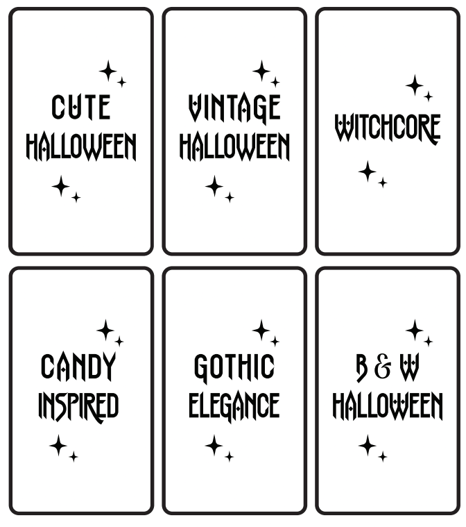 Digital Halloween Nail Art Challenge Cards