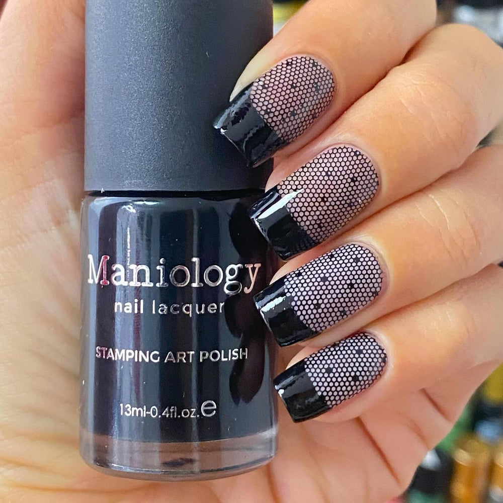 Essentials Primary Collection:  Straight-Up Black (B171) Classic Black Stamping Polish