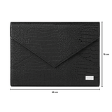 Faux Leather Envelope Style Nail Stamping Plate Organizer Case - Black Croc