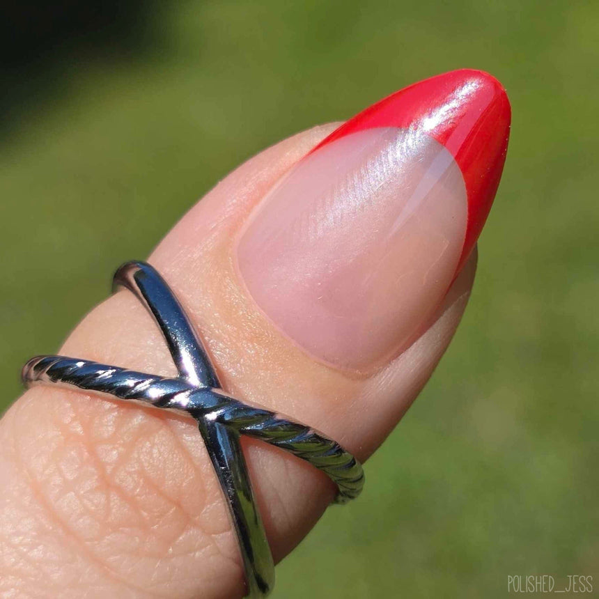 Fiery French Press On Nails - Short Almond