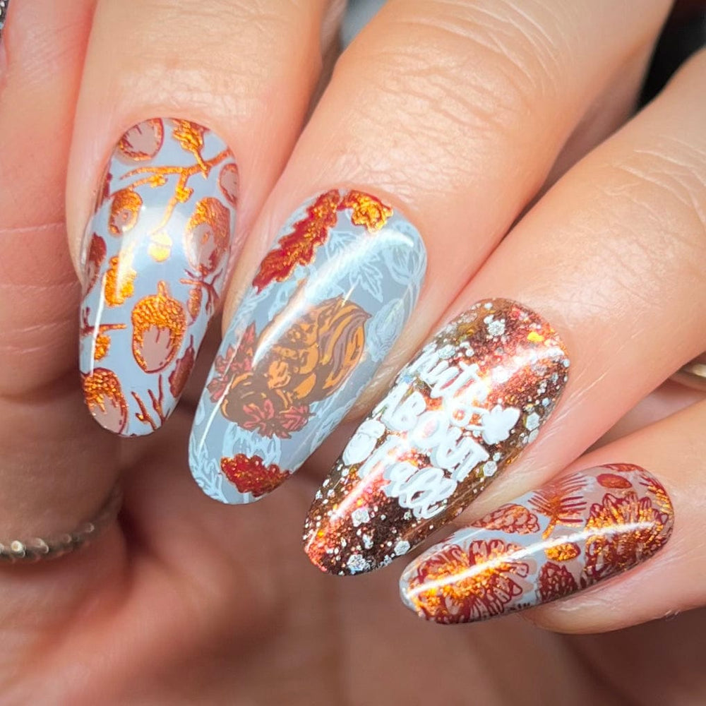 Figs & Acorns (M551) - Nail Stamping Plate